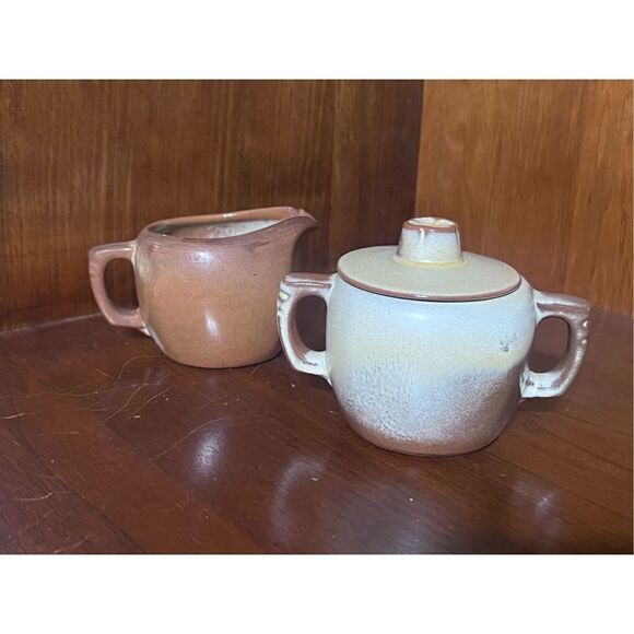 Frankoma Pottery Vintage Cream and Sugar Serving Set 5A and 5B - Picture 1 of 3